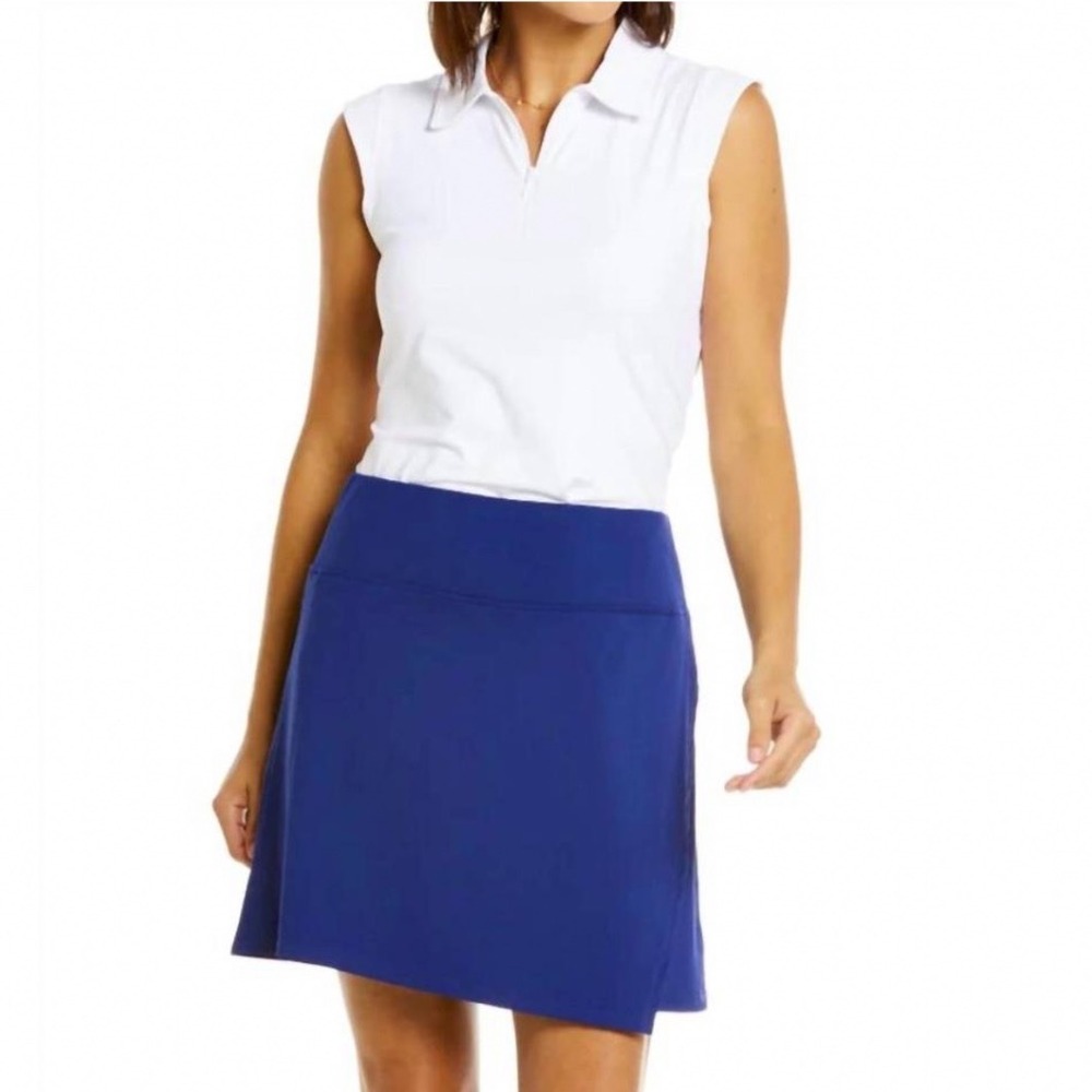 IBKUL faux wrap skirt Blue Cooling UPF 50+ Active Golf Tennis Skort Size S